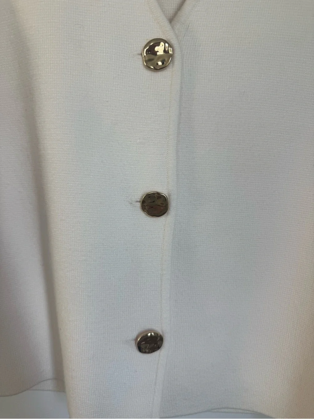 Abercrombie & Fitch Cream Button-Front V-Neck Vest Large - Picture 4 of 4